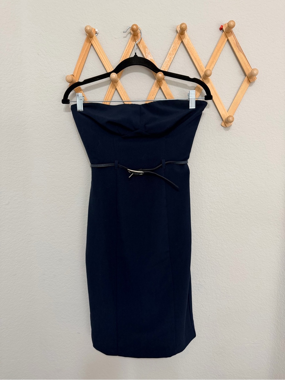 Black Halo Navy Blue Bustier Strapless Pencil Skirt Dress Size 2